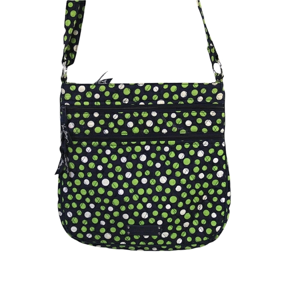 Vera Bradley Kelly green /navy polka dot crossbody bag